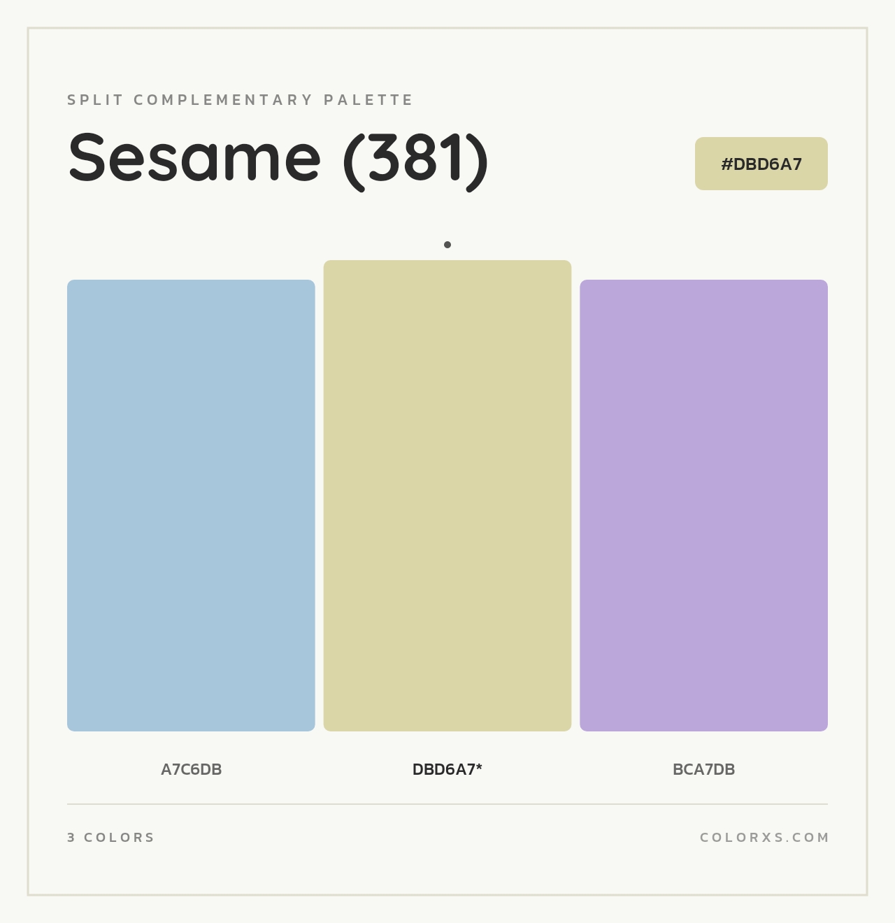 Sesame (381) - Split-Complementary Color Palette