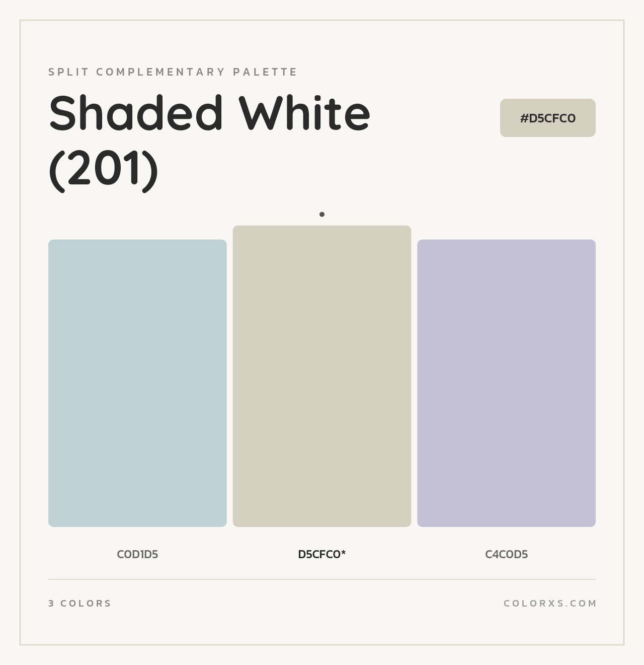 Shaded White (201) - Split-Complementary Color Palette