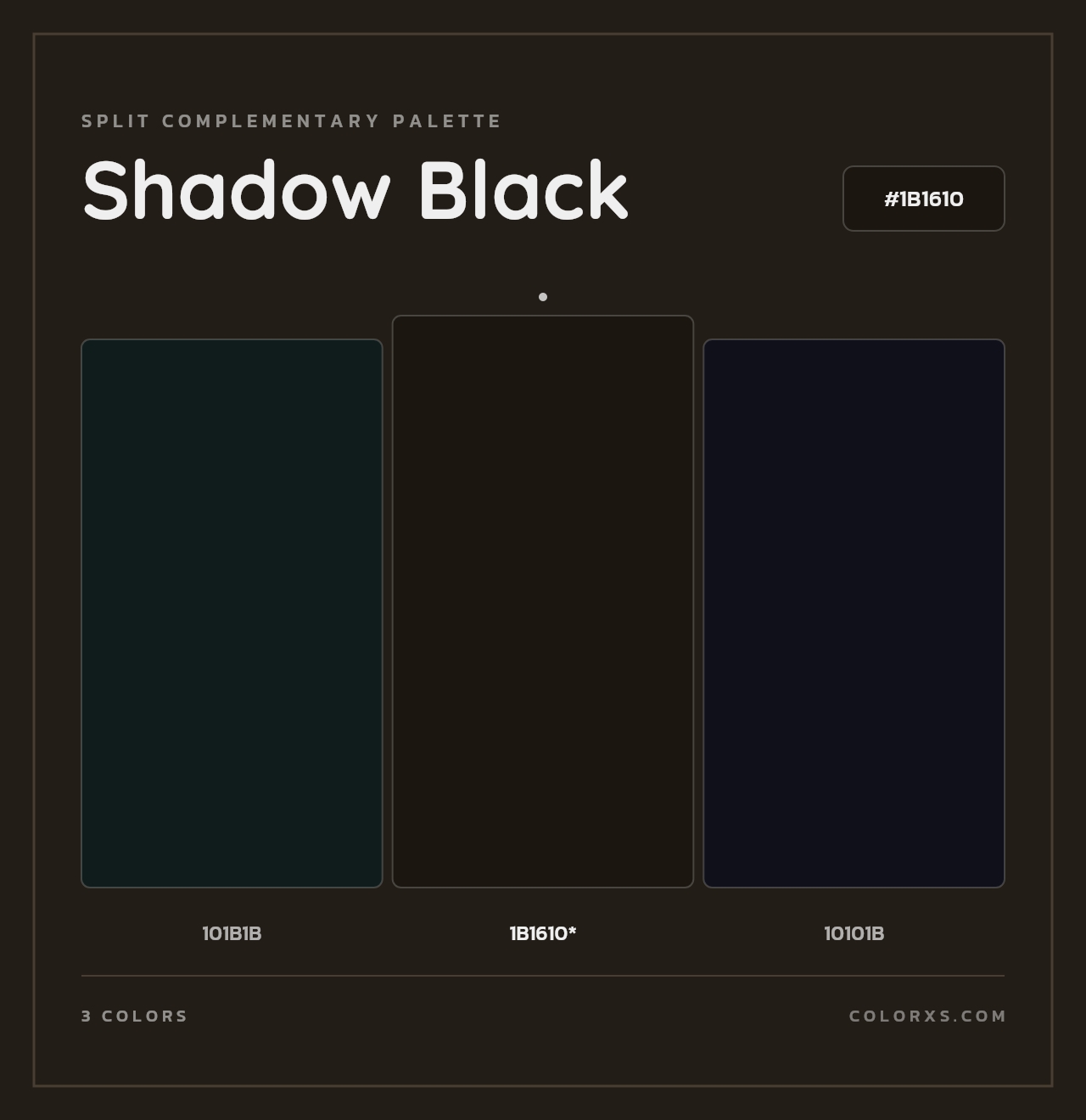 Shadow Black - Split-Complementary Color Palette