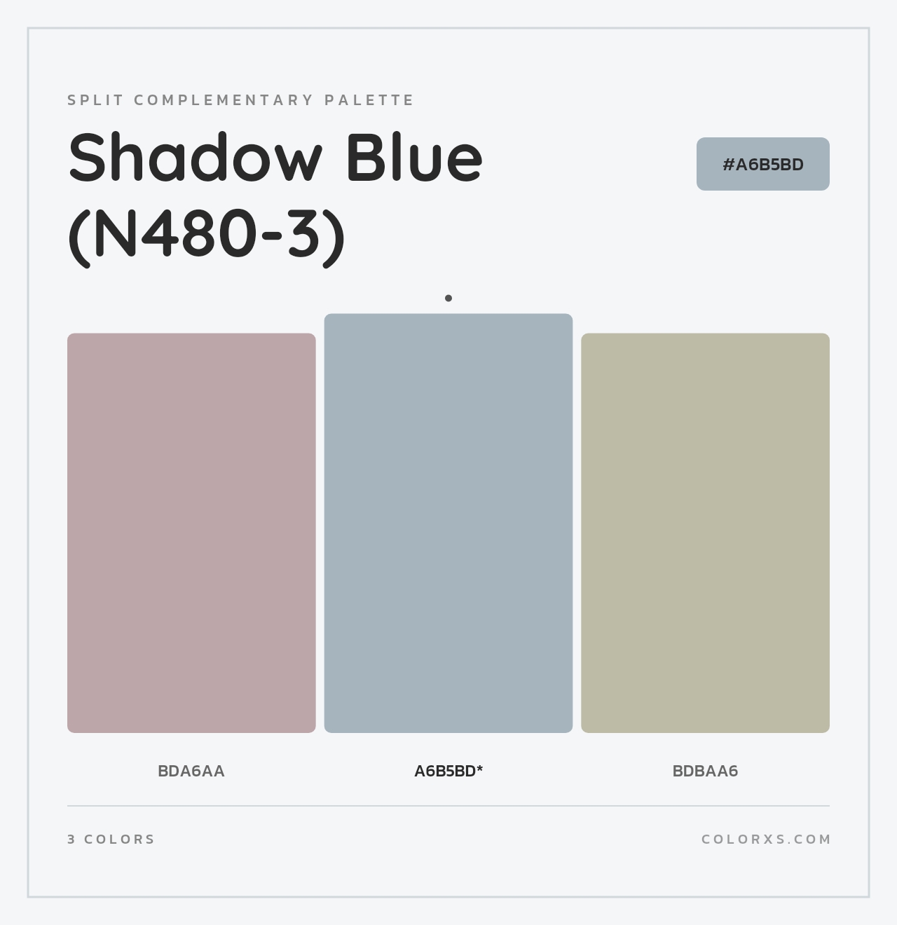 Shadow Blue (N480-3) - Split-Complementary Color Palette