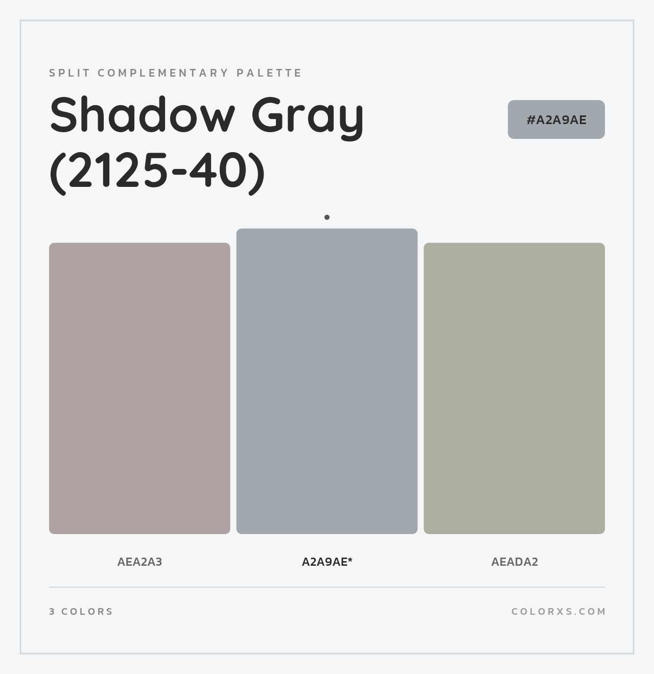 Shadow Gray (2125-40) - Split-Complementary Color Palette