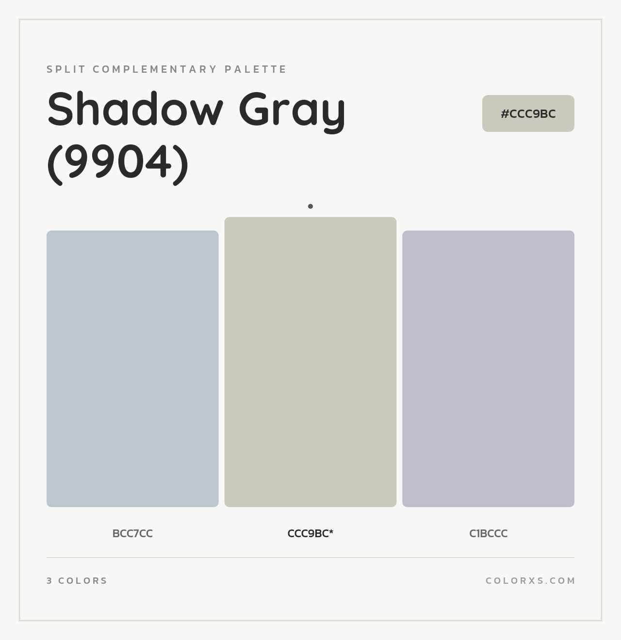 Shadow Gray (9904) - Split-Complementary Color Palette