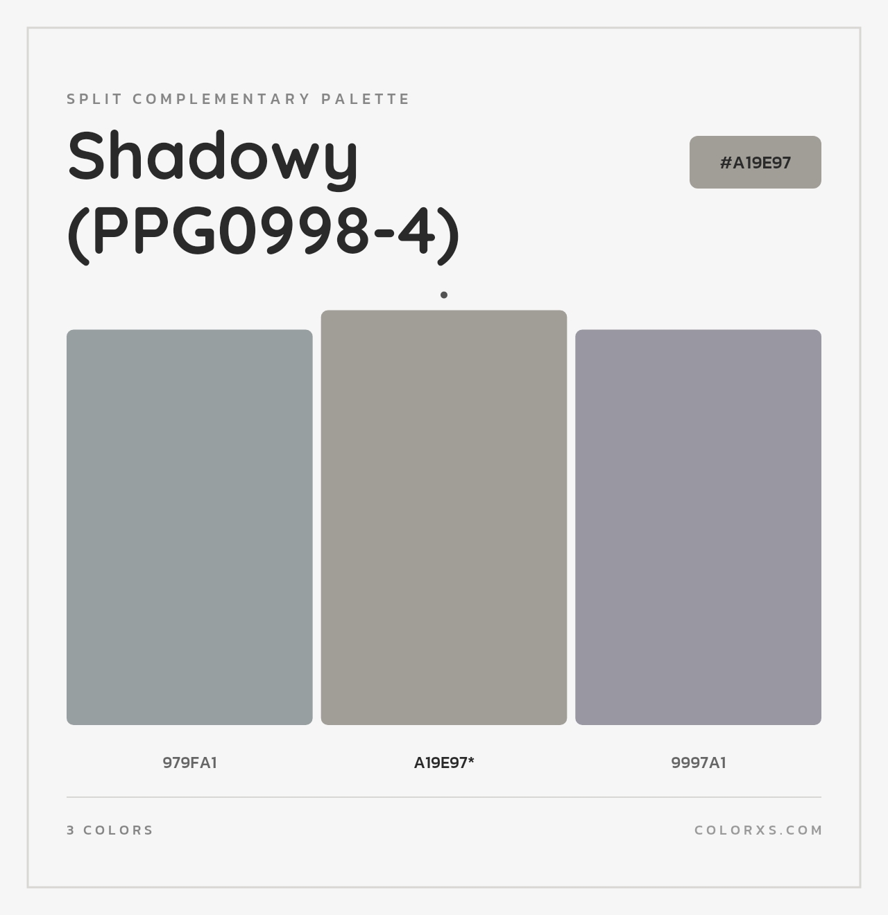Shadowy (PPG0998-4) - Split-Complementary Color Palette