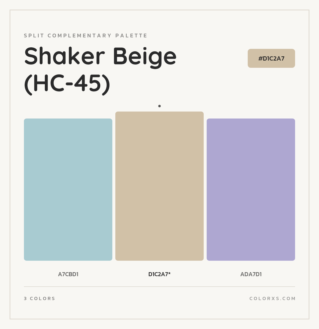Shaker Beige (HC-45) - Split-Complementary Color Palette