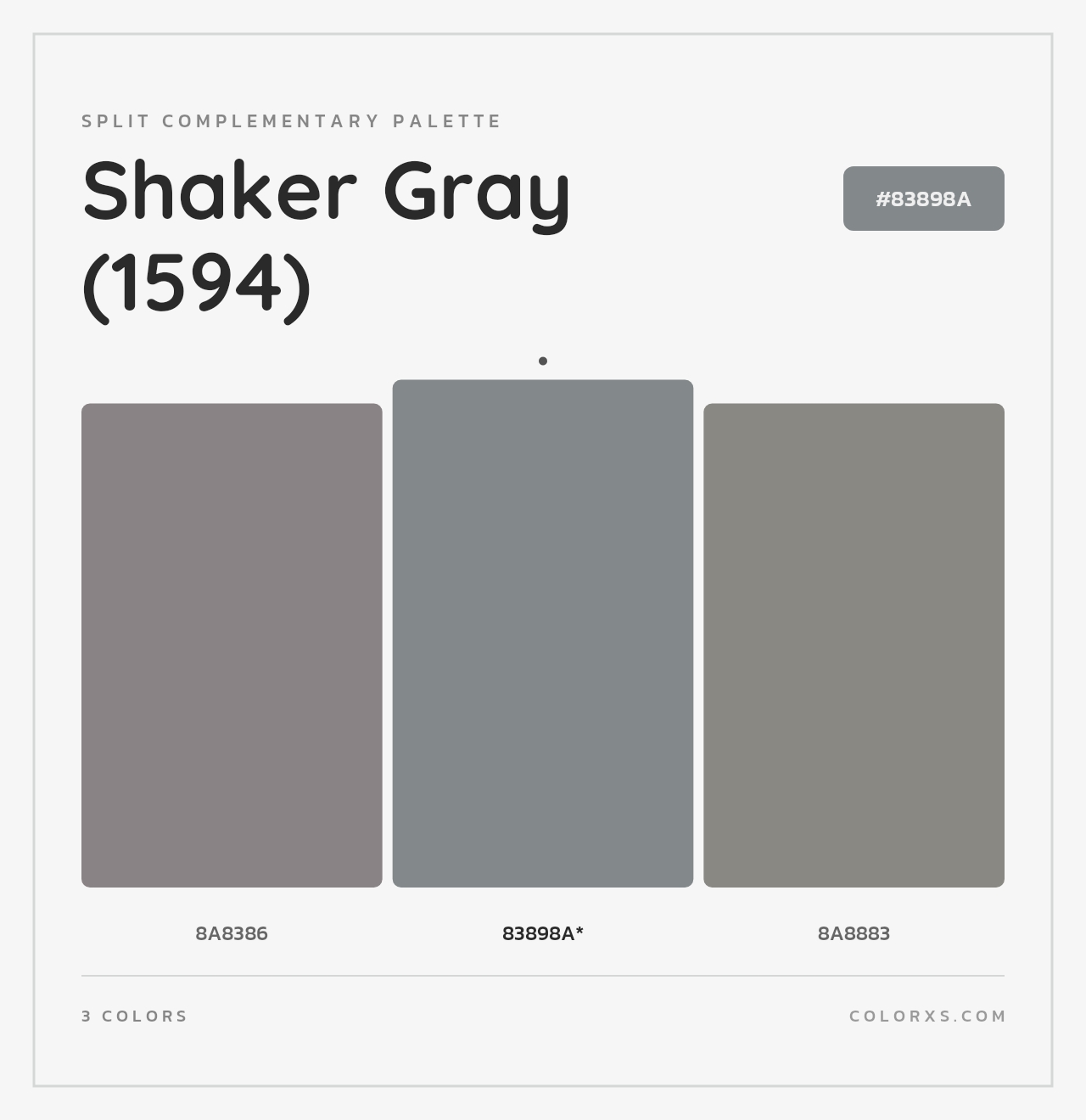 Shaker Gray (1594) - Split-Complementary Color Palette