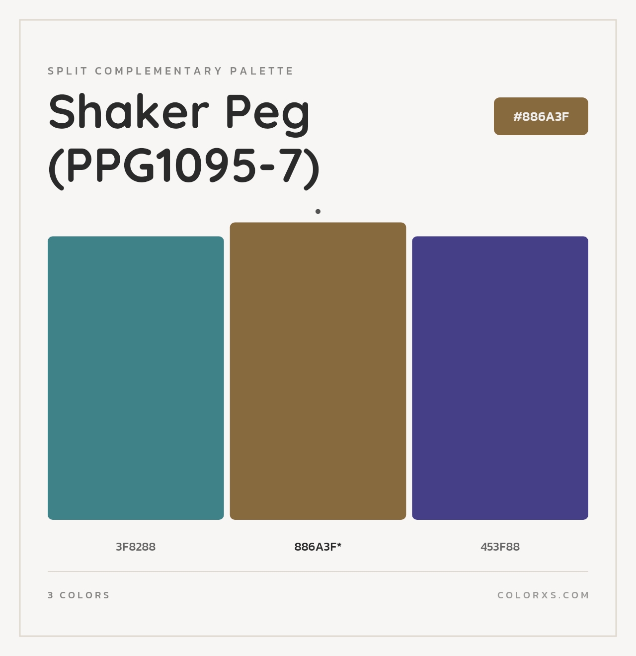 Shaker Peg (PPG1095-7) - Split-Complementary Color Palette
