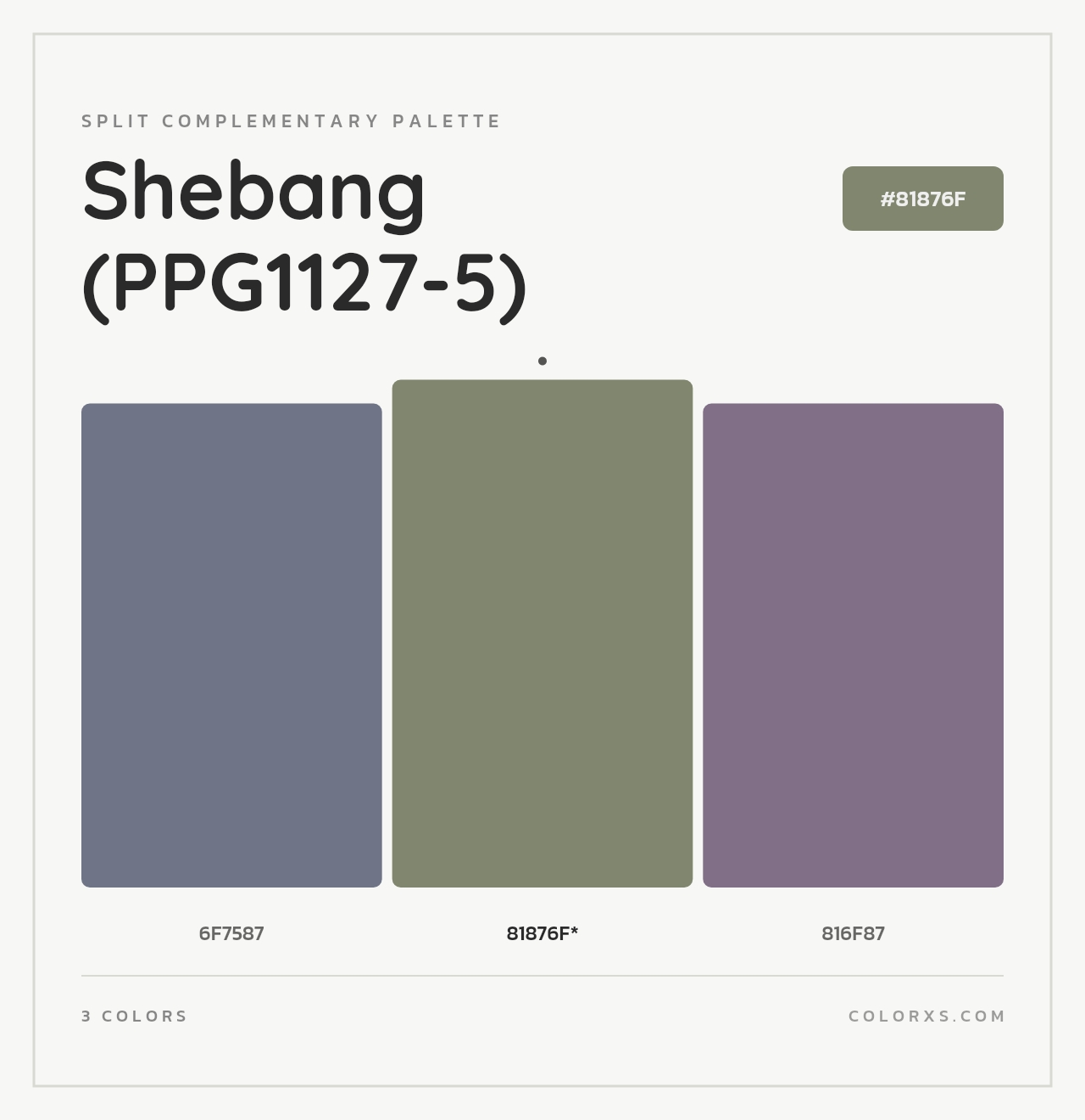 Shebang (PPG1127-5) - Split-Complementary Color Palette