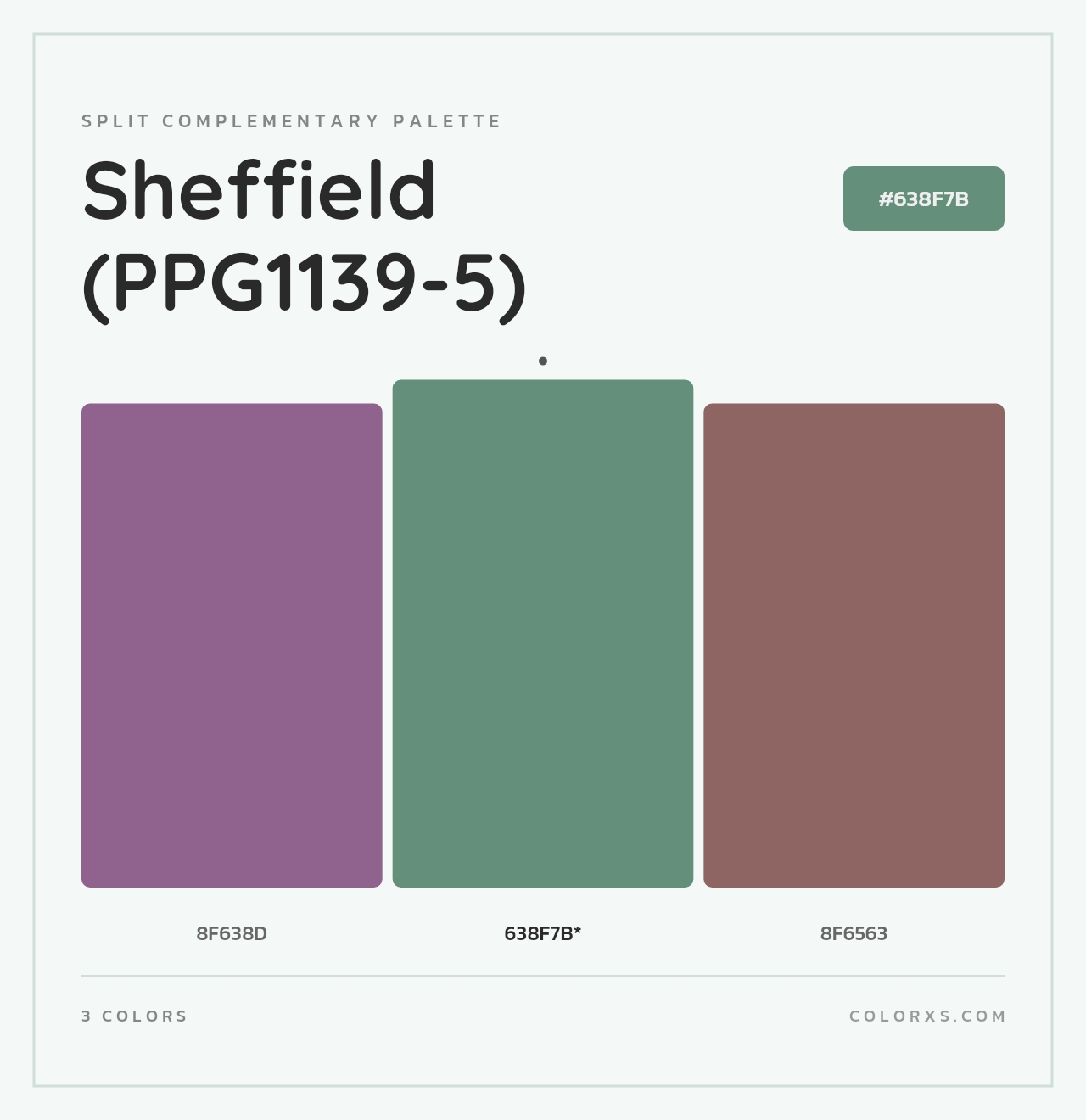 Sheffield (PPG1139-5) - Split-Complementary Color Palette