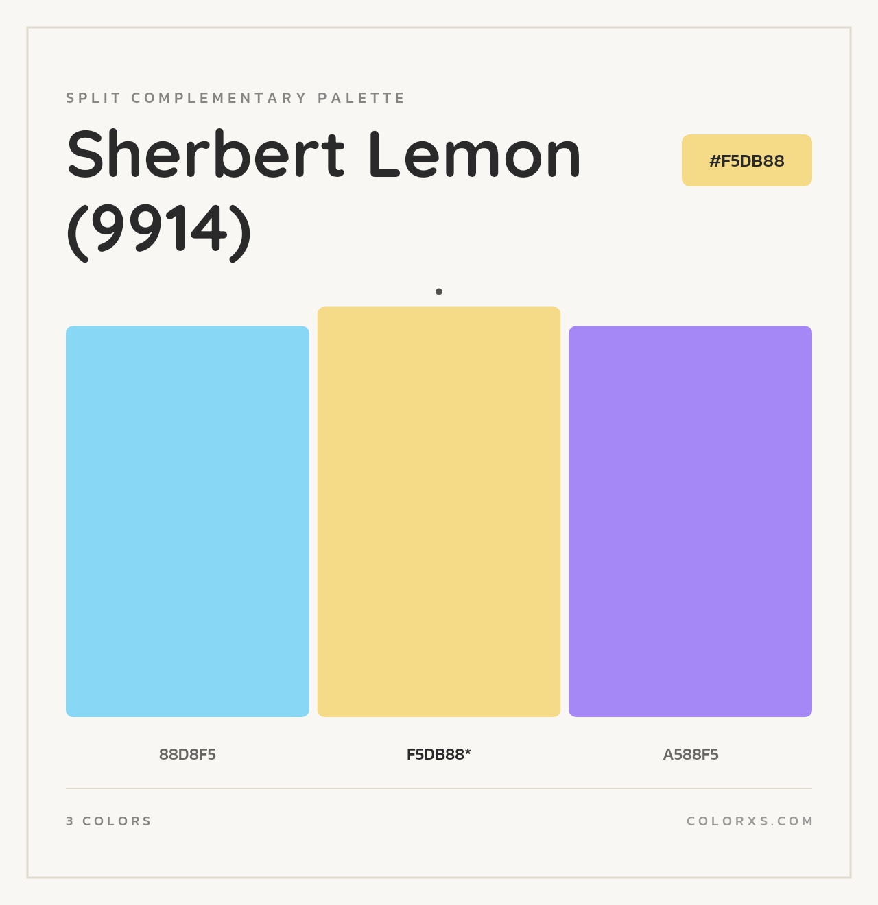 Sherbert Lemon (9914) - Split-Complementary Color Palette