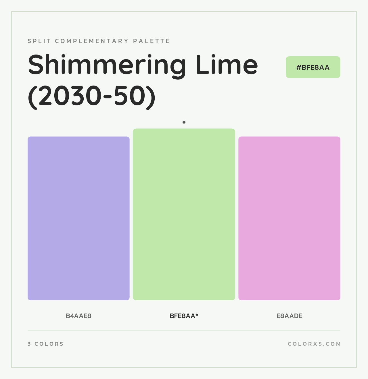 Shimmering Lime (2030-50) - Split-Complementary Color Palette