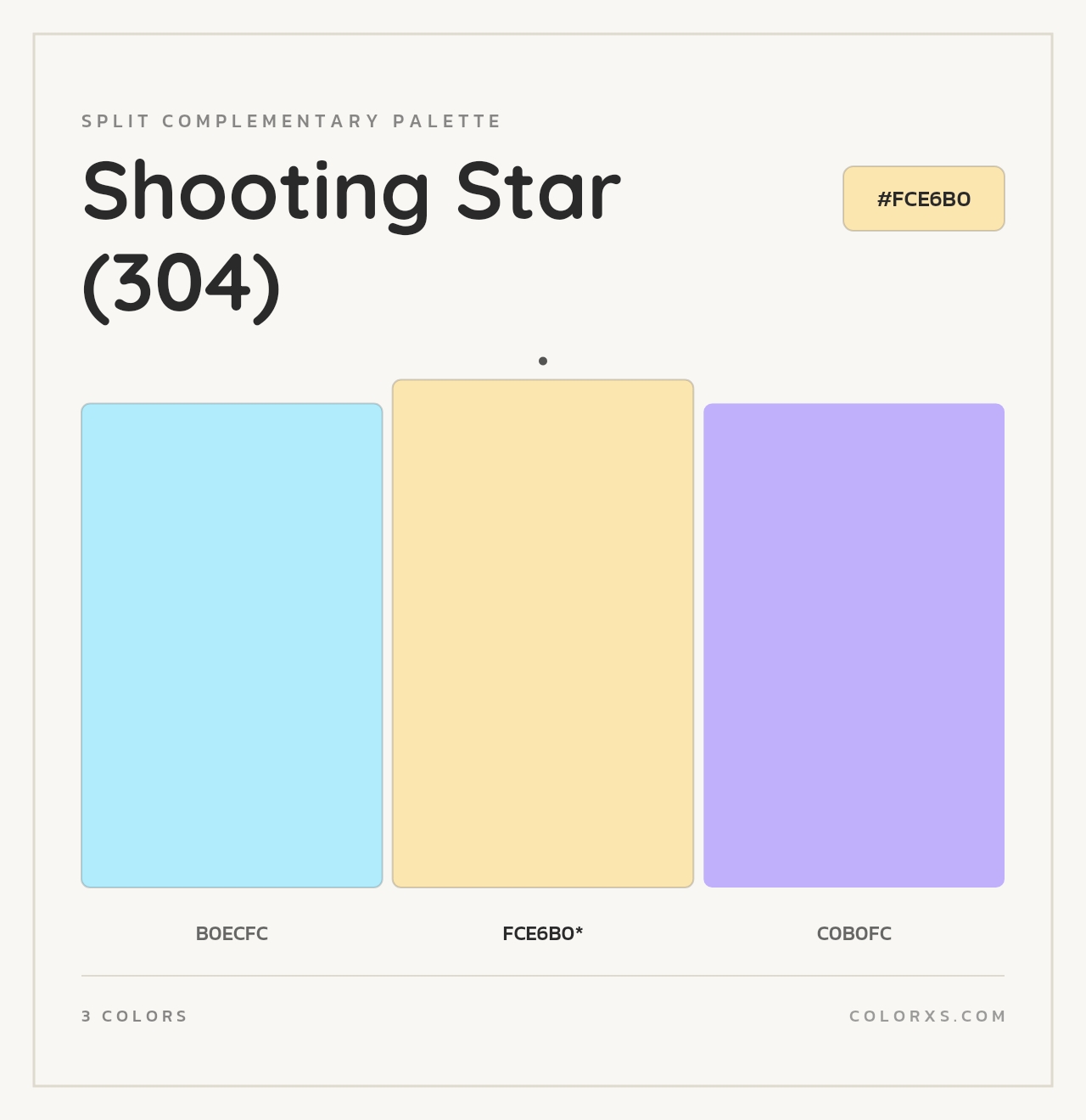 Shooting Star (304) - Split-Complementary Color Palette