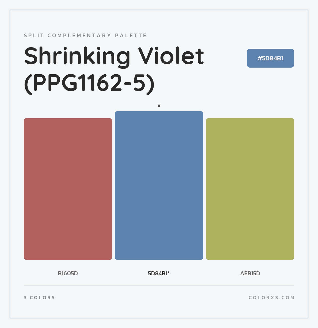 Shrinking Violet (PPG1162-5) - Split-Complementary Color Palette