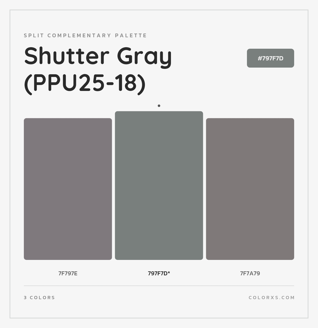 Shutter Gray (PPU25-18) - Split-Complementary Color Palette