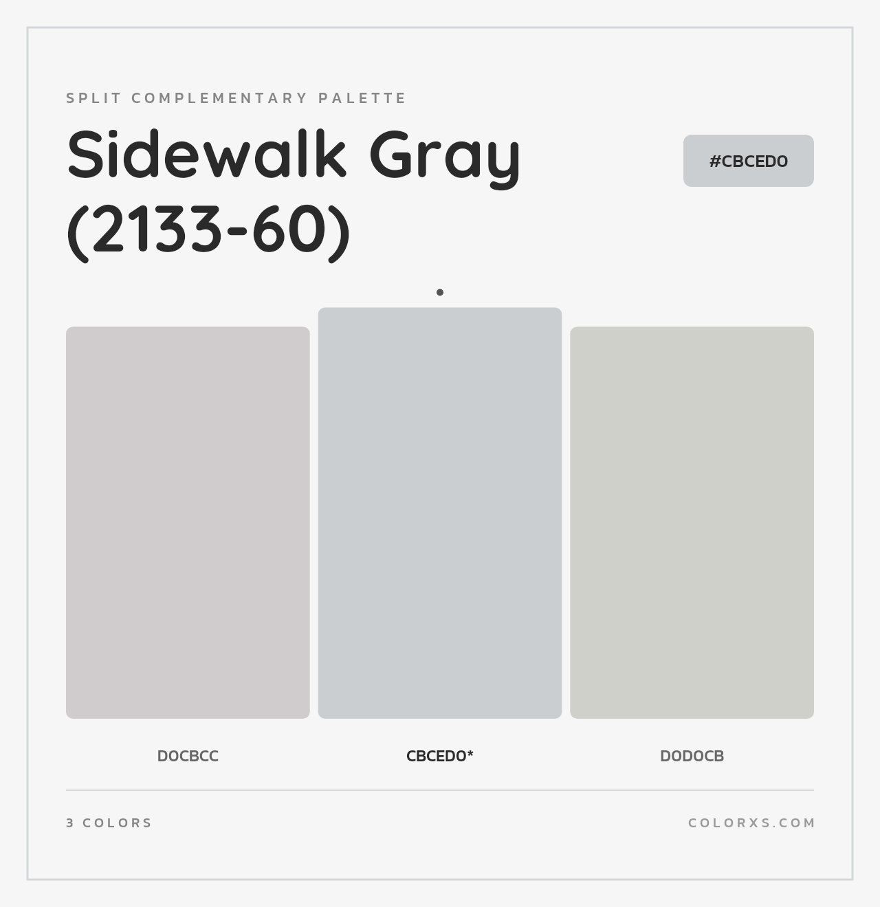 Sidewalk Gray (2133-60) - Split-Complementary Color Palette