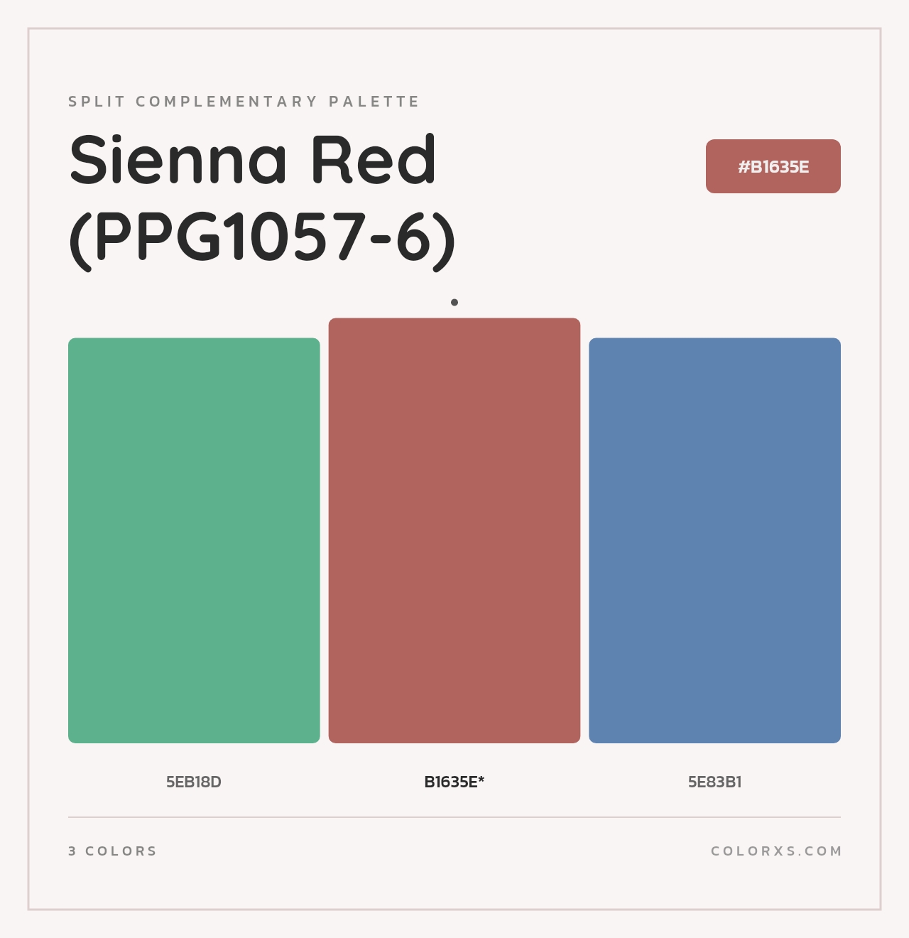 Sienna Red (PPG1057-6) - Split-Complementary Color Palette