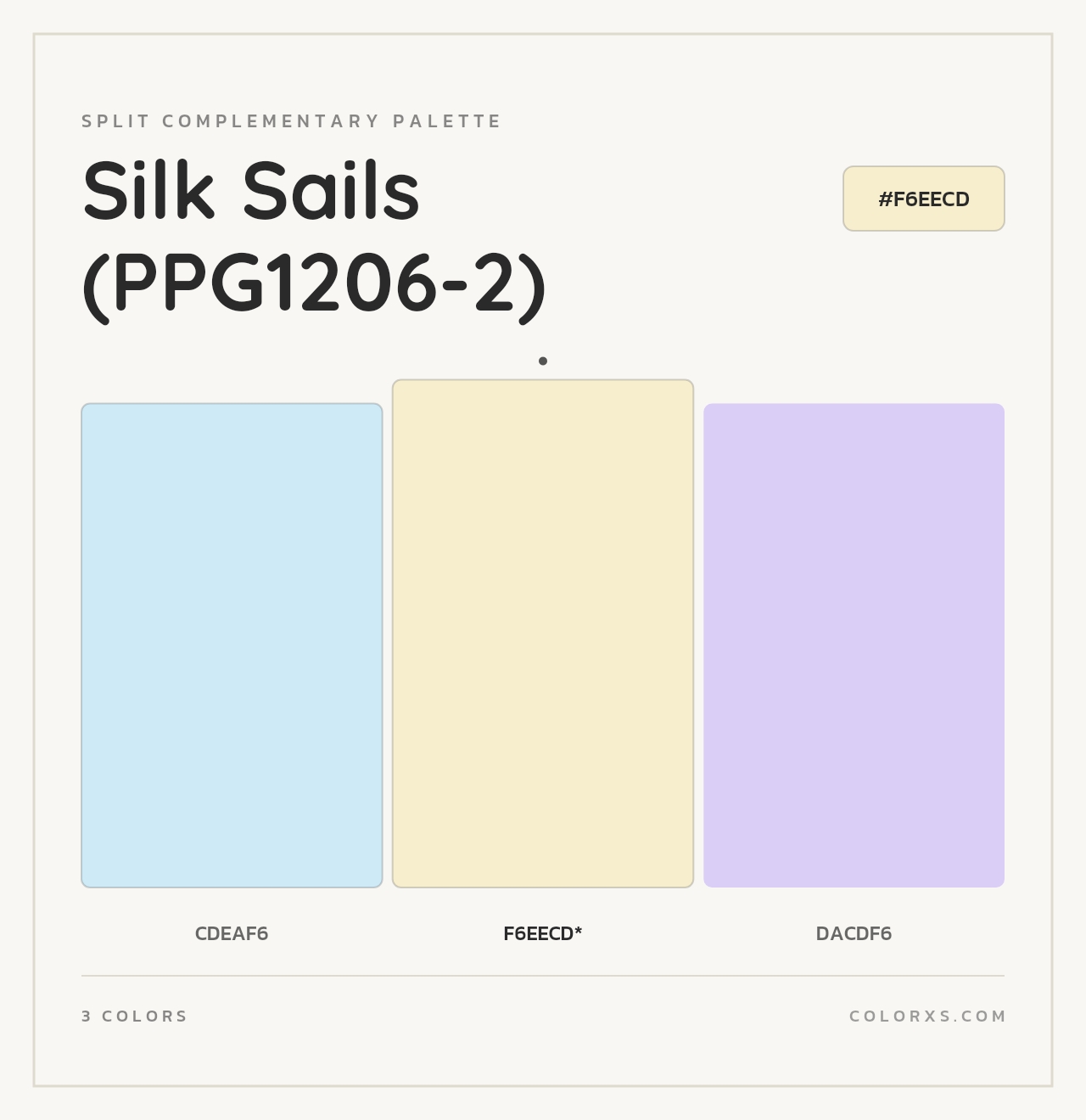 Silk Sails (PPG1206-2) - Split-Complementary Color Palette