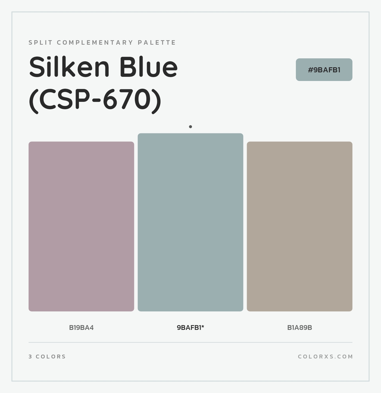 Silken Blue (CSP-670) - Split-Complementary Color Palette