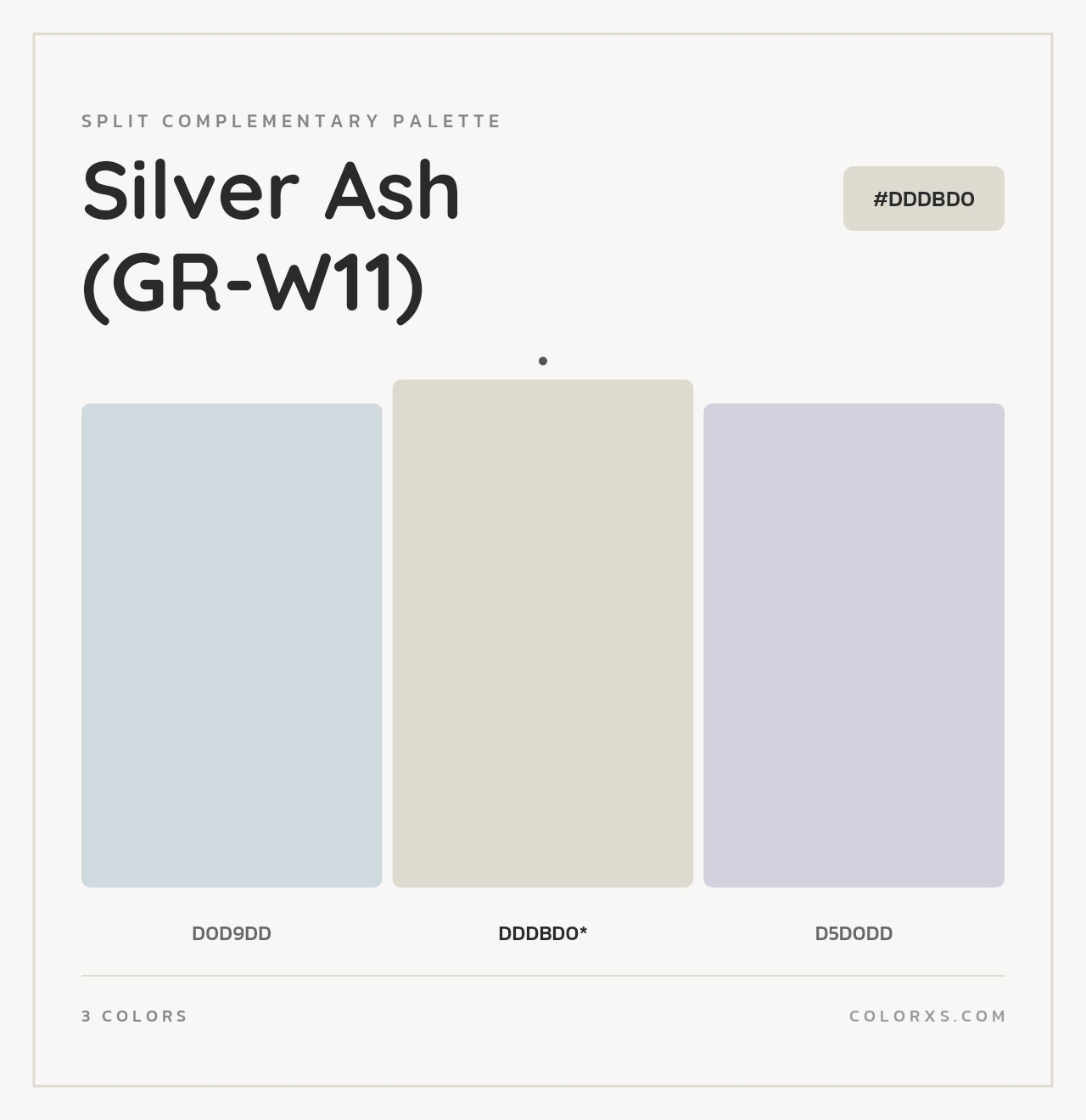 Silver Ash (GR-W11) - Split-Complementary Color Palette