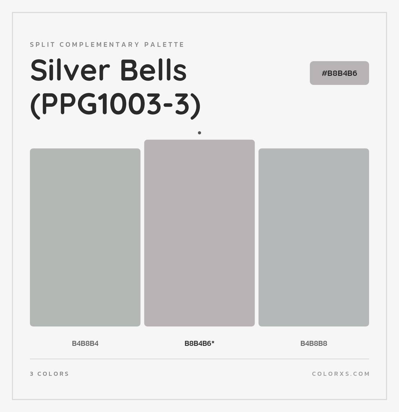Silver Bells (PPG1003-3) - Split-Complementary Color Palette