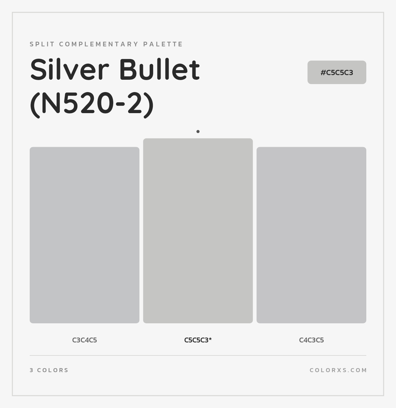Silver Bullet (N520-2) - Split-Complementary Color Palette