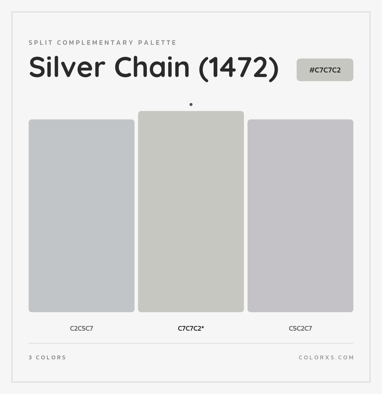 Silver Chain (1472) - Split-Complementary Color Palette