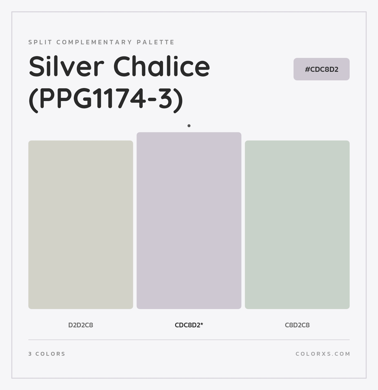 Silver Chalice (PPG1174-3) - Split-Complementary Color Palette