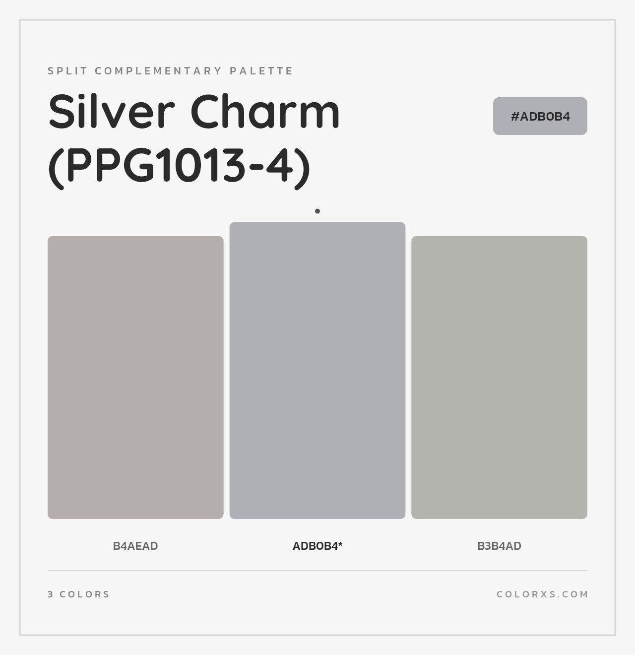Silver Charm (PPG1013-4) - Split-Complementary Color Palette