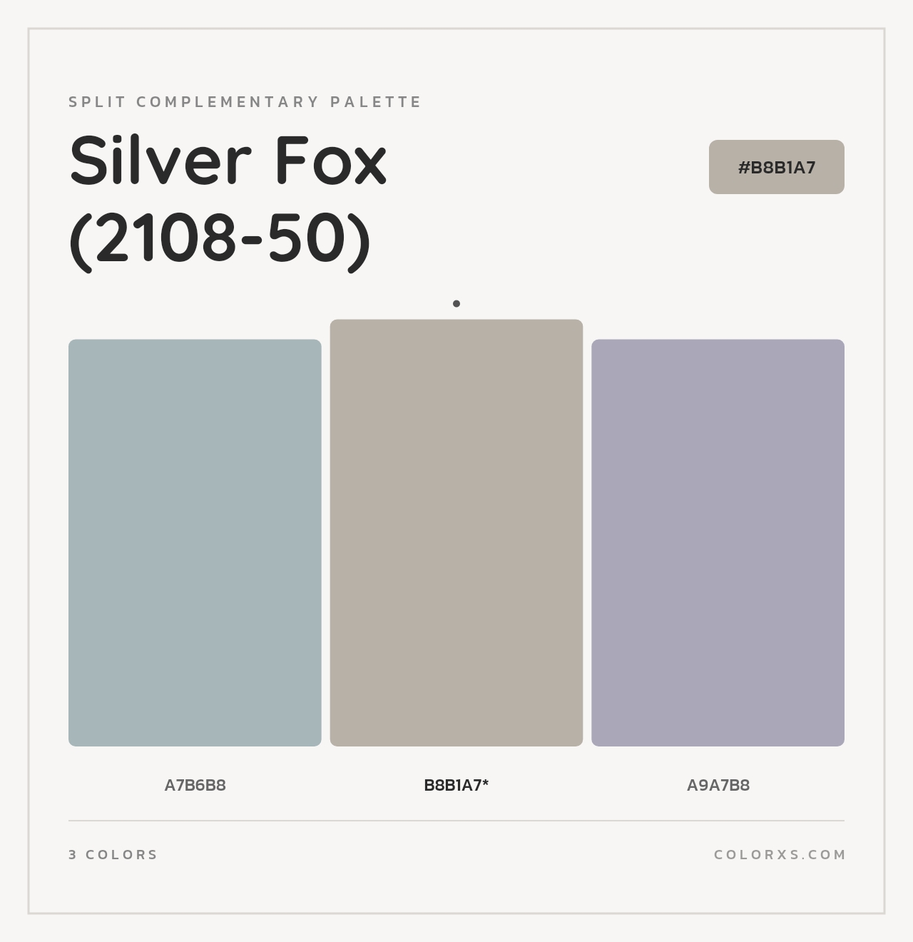 Silver Fox (2108-50) - Split-Complementary Color Palette