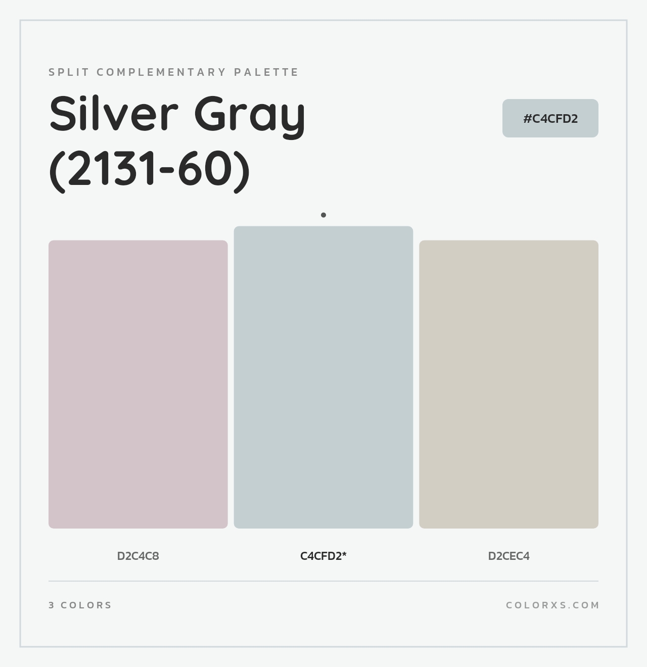 Silver Gray (2131-60) - Split-Complementary Color Palette