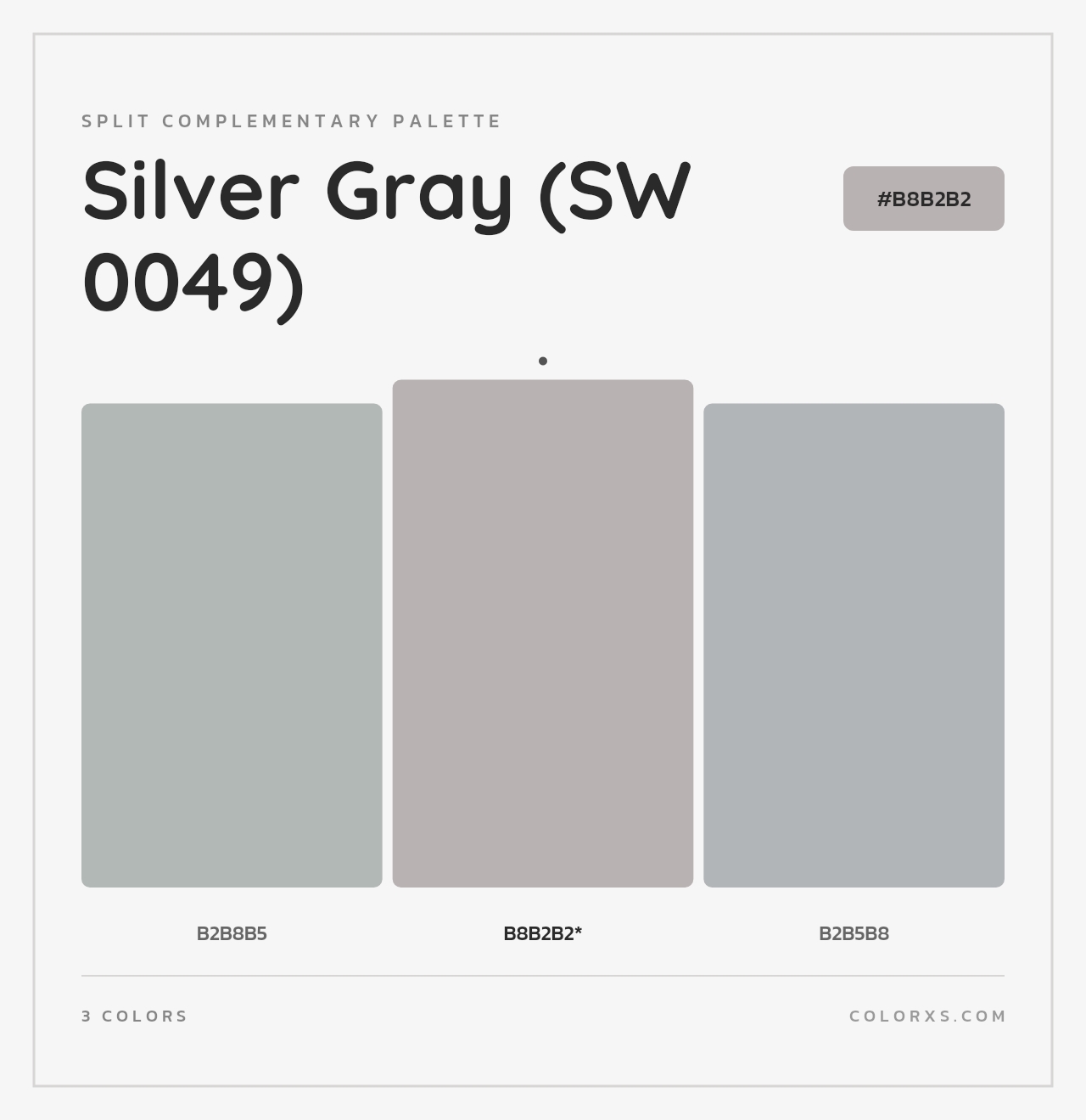 Silver Gray (SW 0049) - Split-Complementary Color Palette