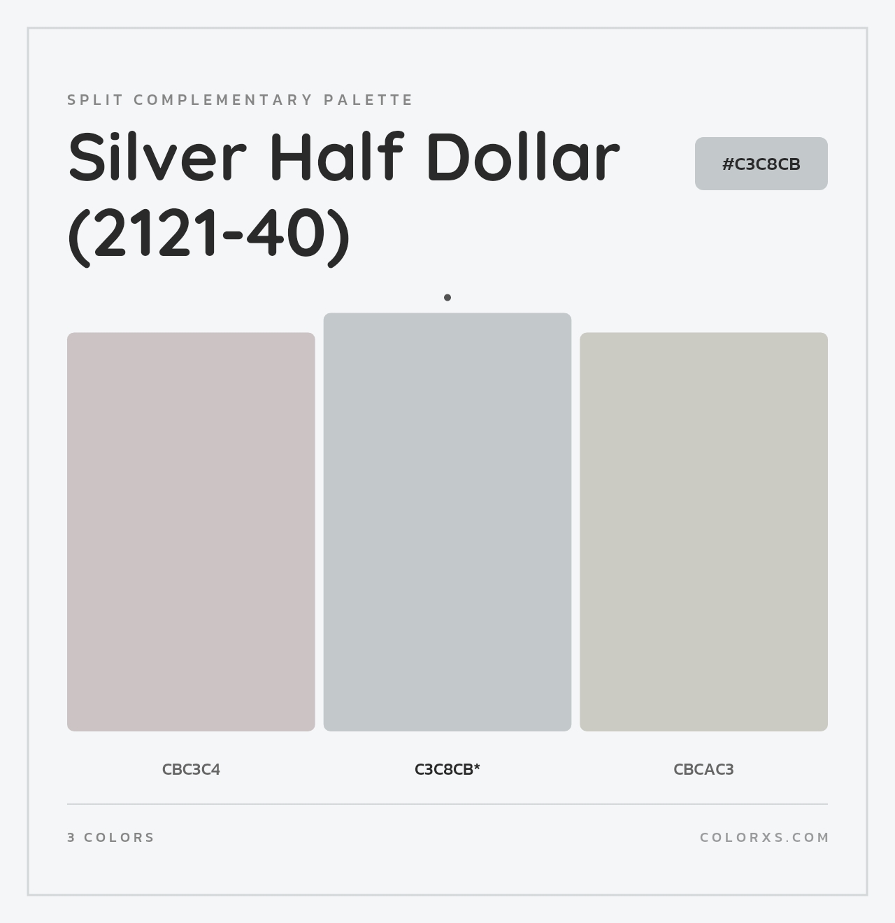 Silver Half Dollar (2121-40) - Split-Complementary Color Palette