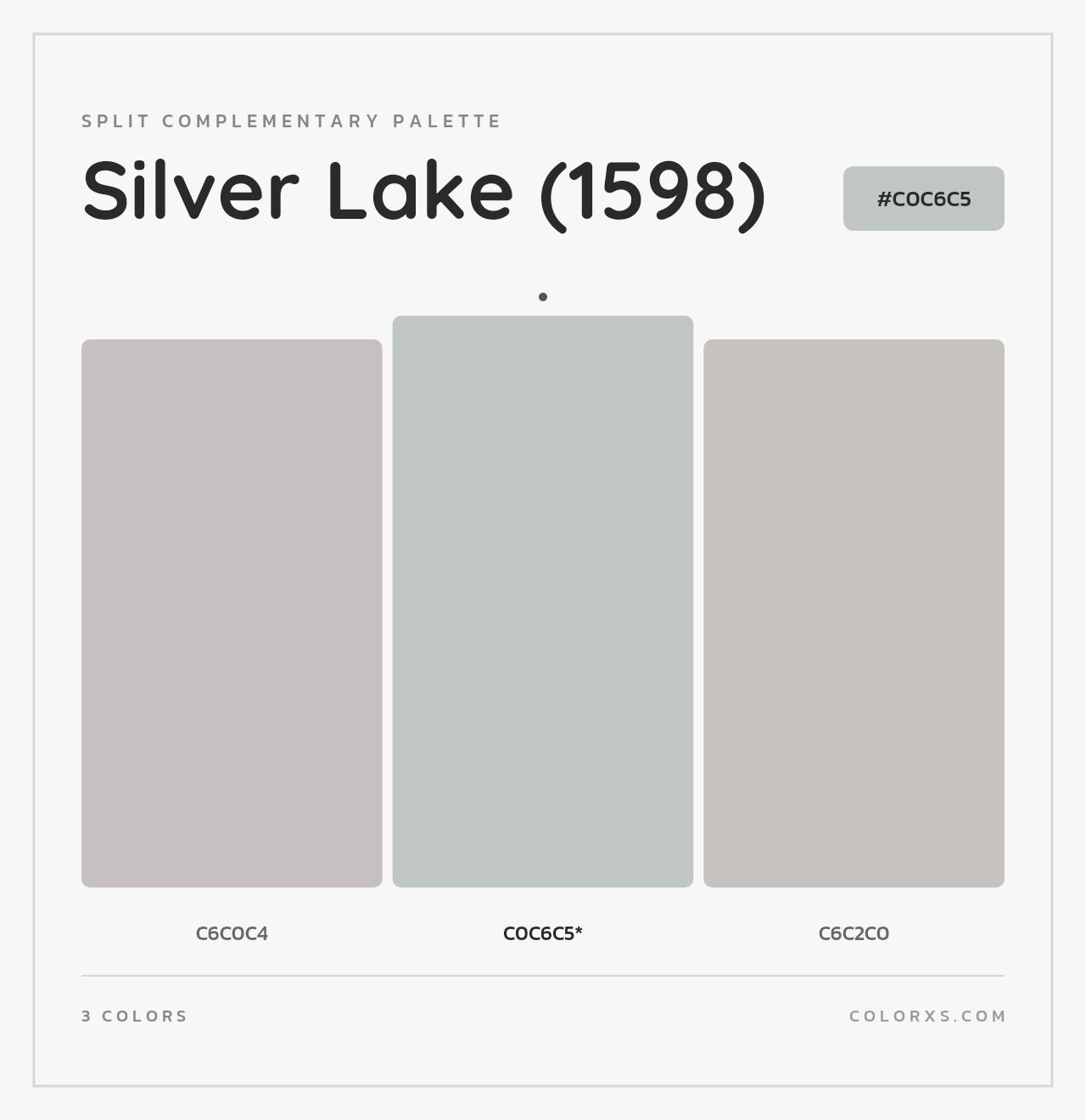 Silver Lake (1598) - Split-Complementary Color Palette