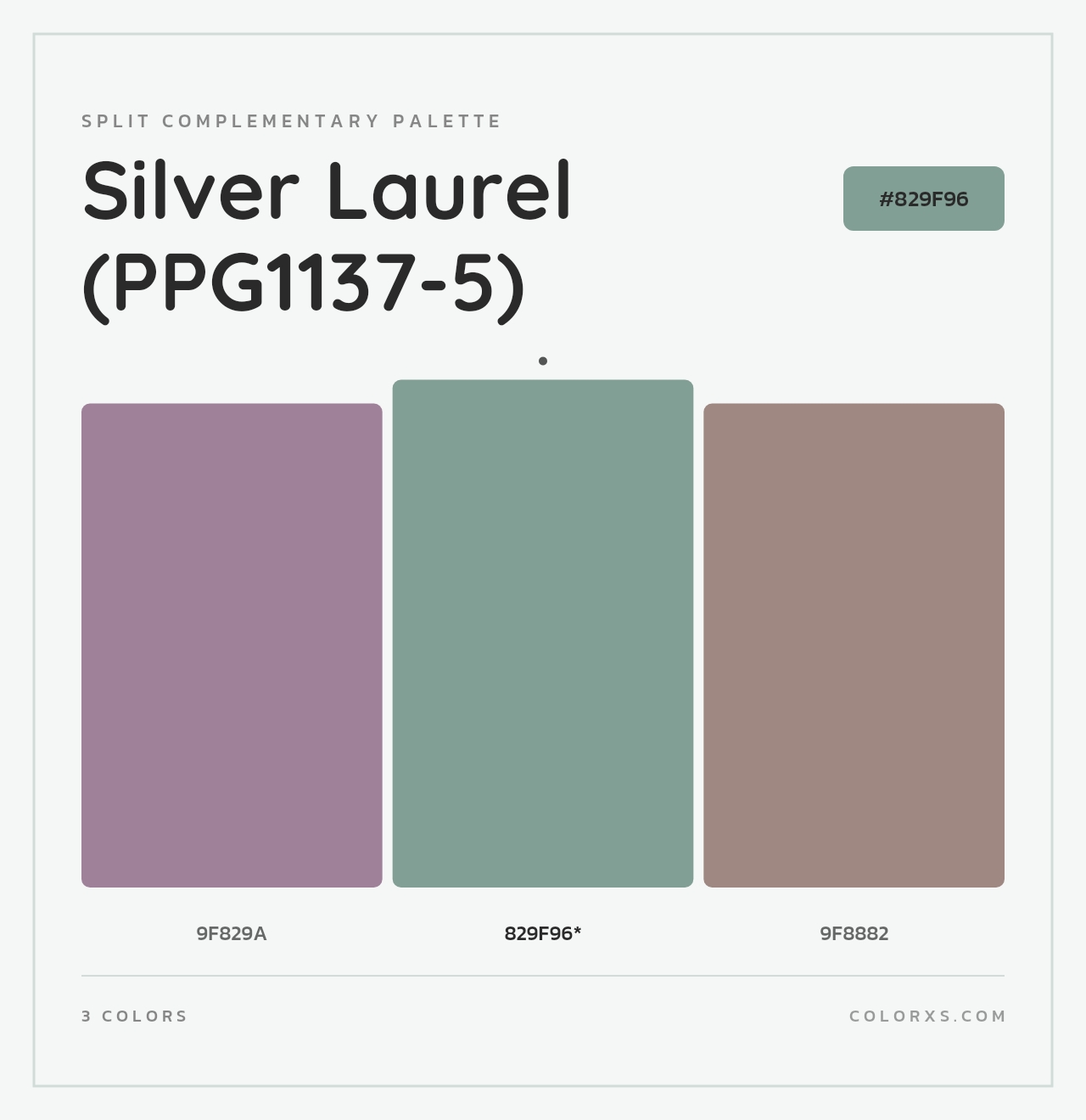 Silver Laurel (PPG1137-5) - Split-Complementary Color Palette