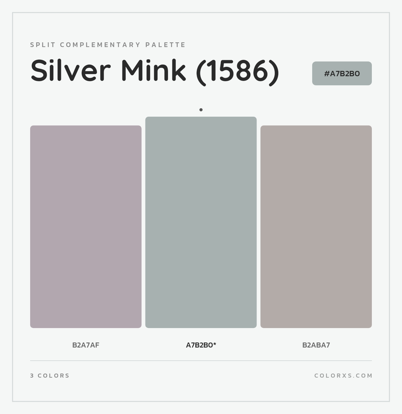Silver Mink (1586) - Split-Complementary Color Palette