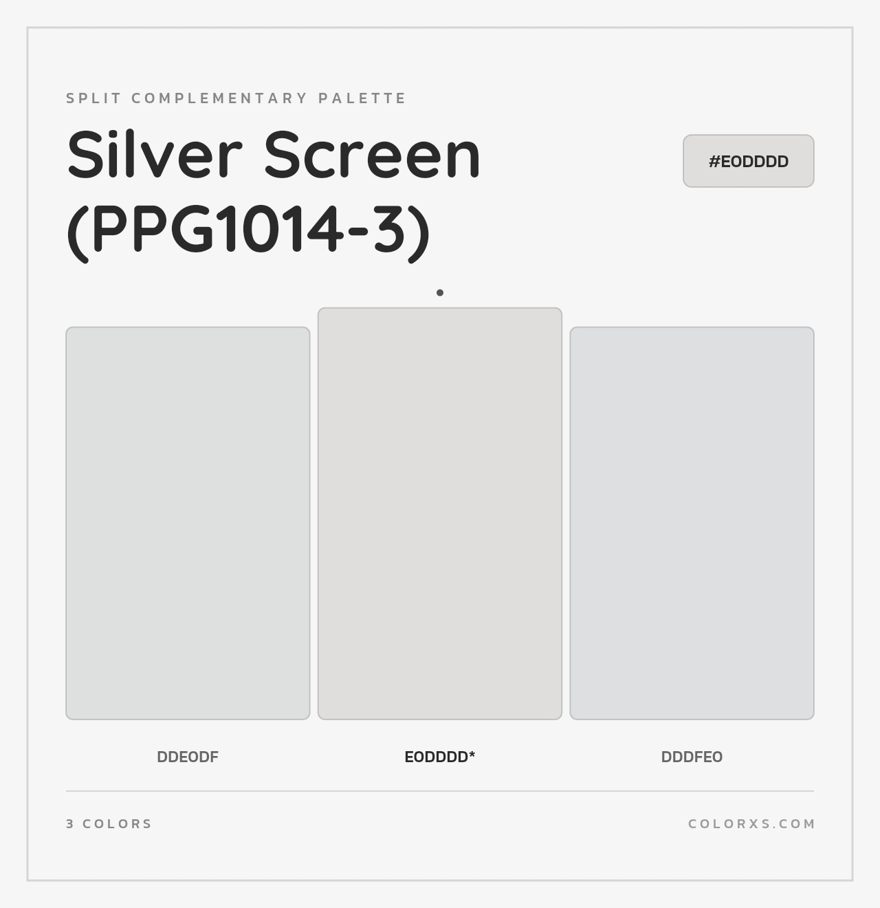 Silver Screen (PPG1014-3) - Split-Complementary Color Palette