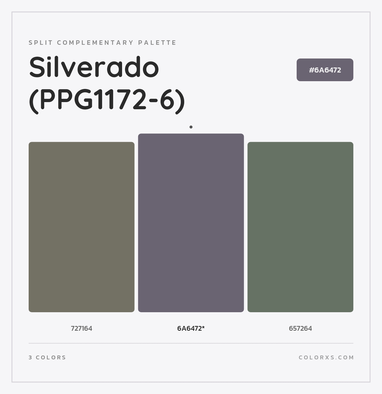 Silverado (PPG1172-6) - Split-Complementary Color Palette