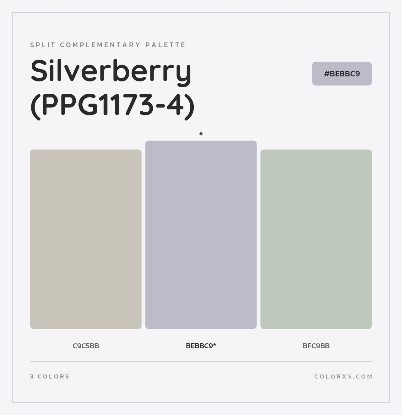 Silverberry (PPG1173-4) - Split-Complementary Color Palette