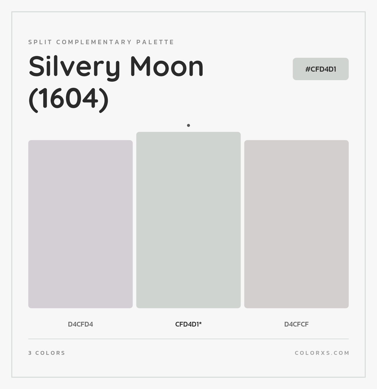 Silvery Moon (1604) - Split-Complementary Color Palette