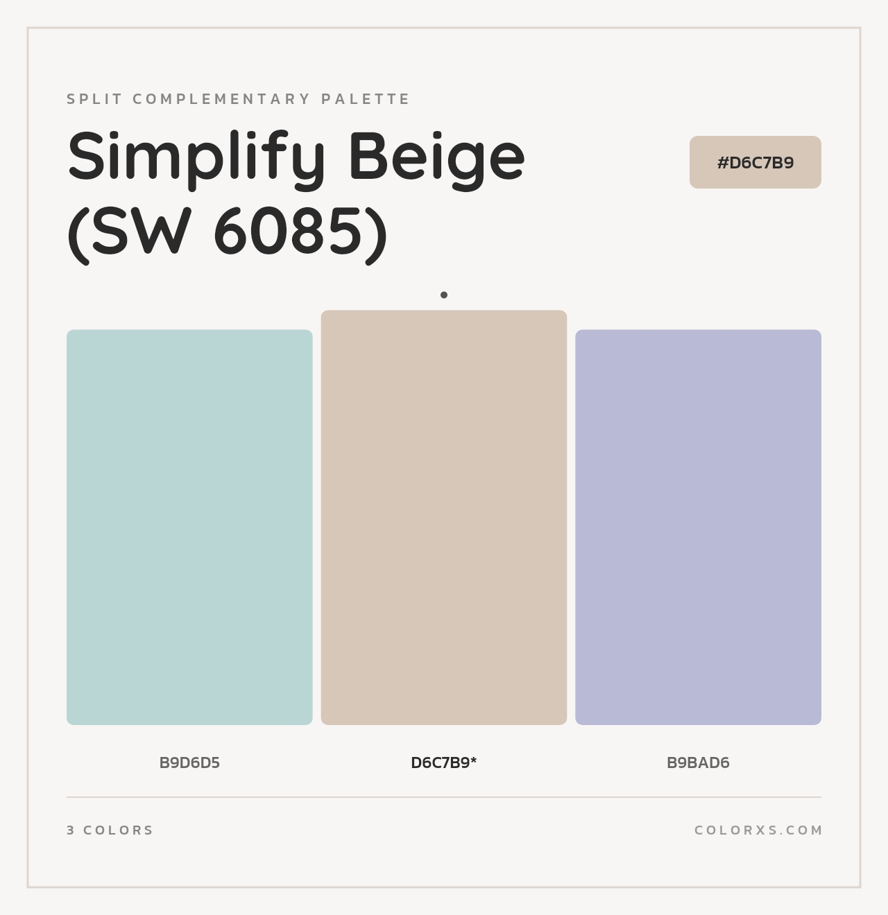 Simplify Beige (SW 6085) - Split-Complementary Color Palette