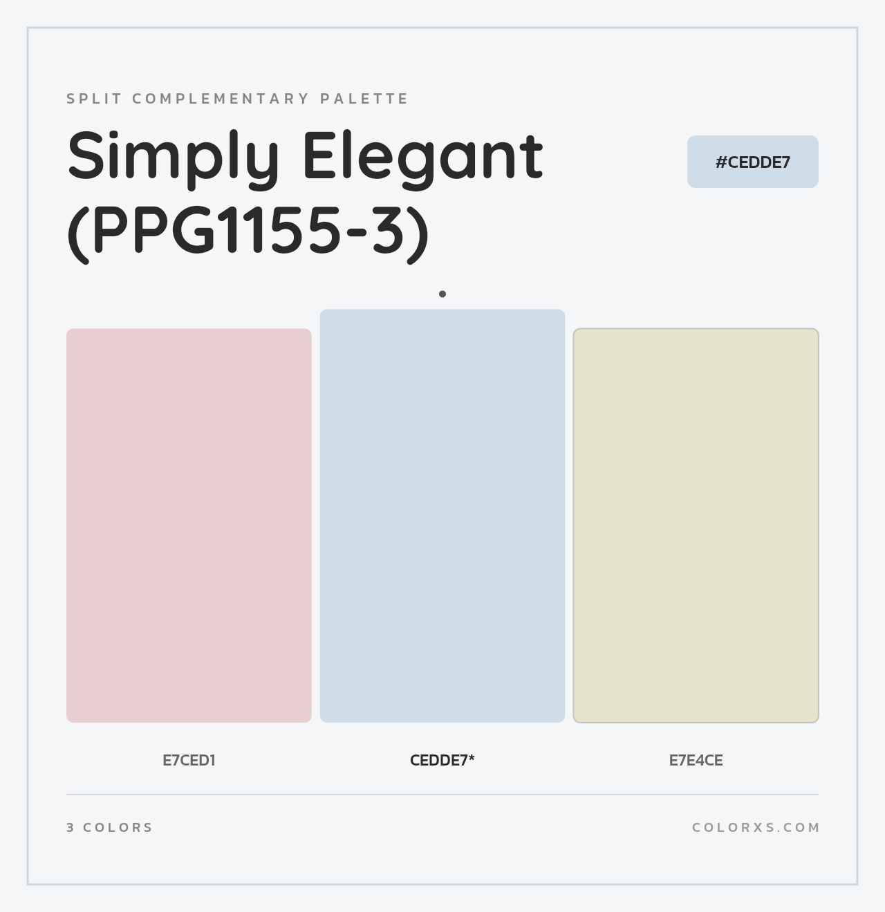 Simply Elegant (PPG1155-3) - Split-Complementary Color Palette