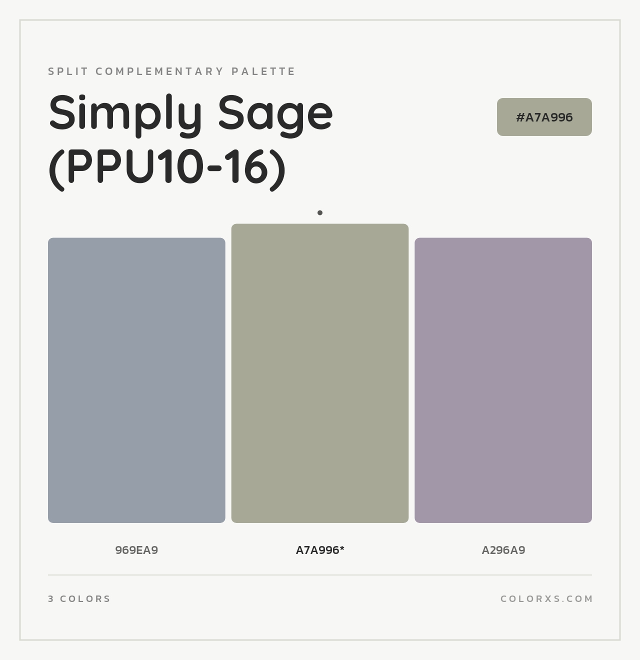 Simply Sage (PPU10-16) - Split-Complementary Color Palette