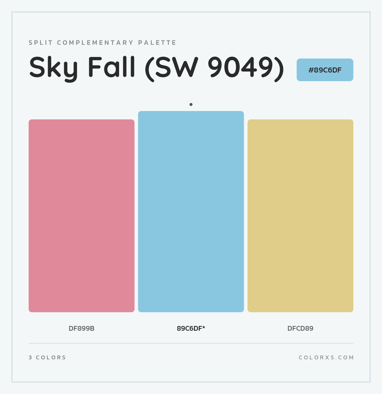 Sky Fall (SW 9049) - Split-Complementary Color Palette