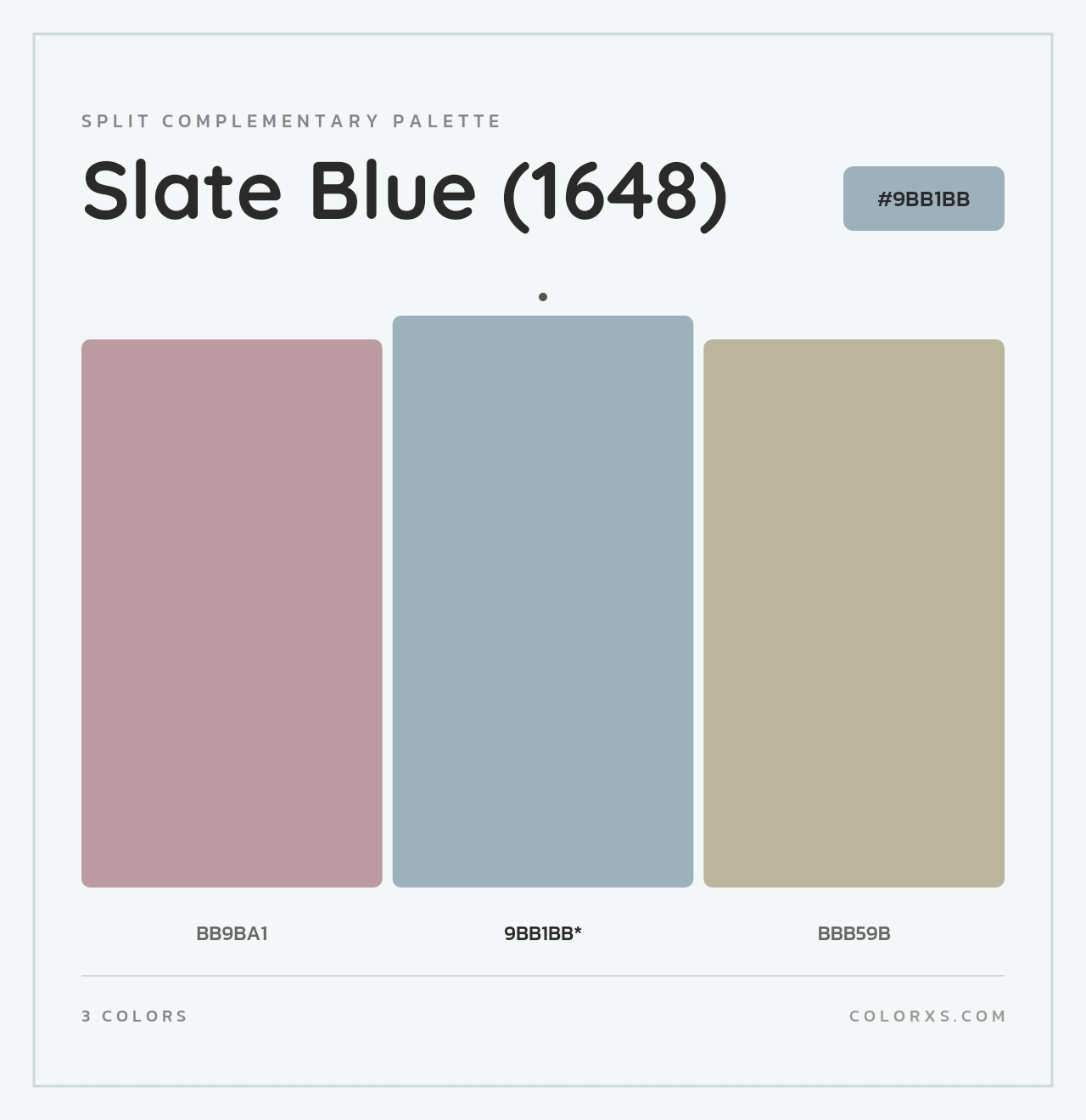 Slate Blue (1648) - Split-Complementary Color Palette