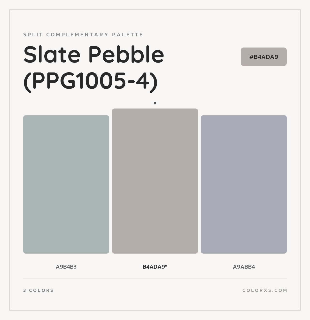 Slate Pebble (PPG1005-4) - Split-Complementary Color Palette