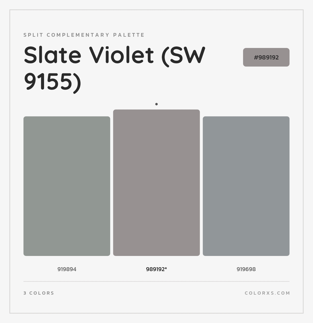 Slate Violet (SW 9155) - Split-Complementary Color Palette