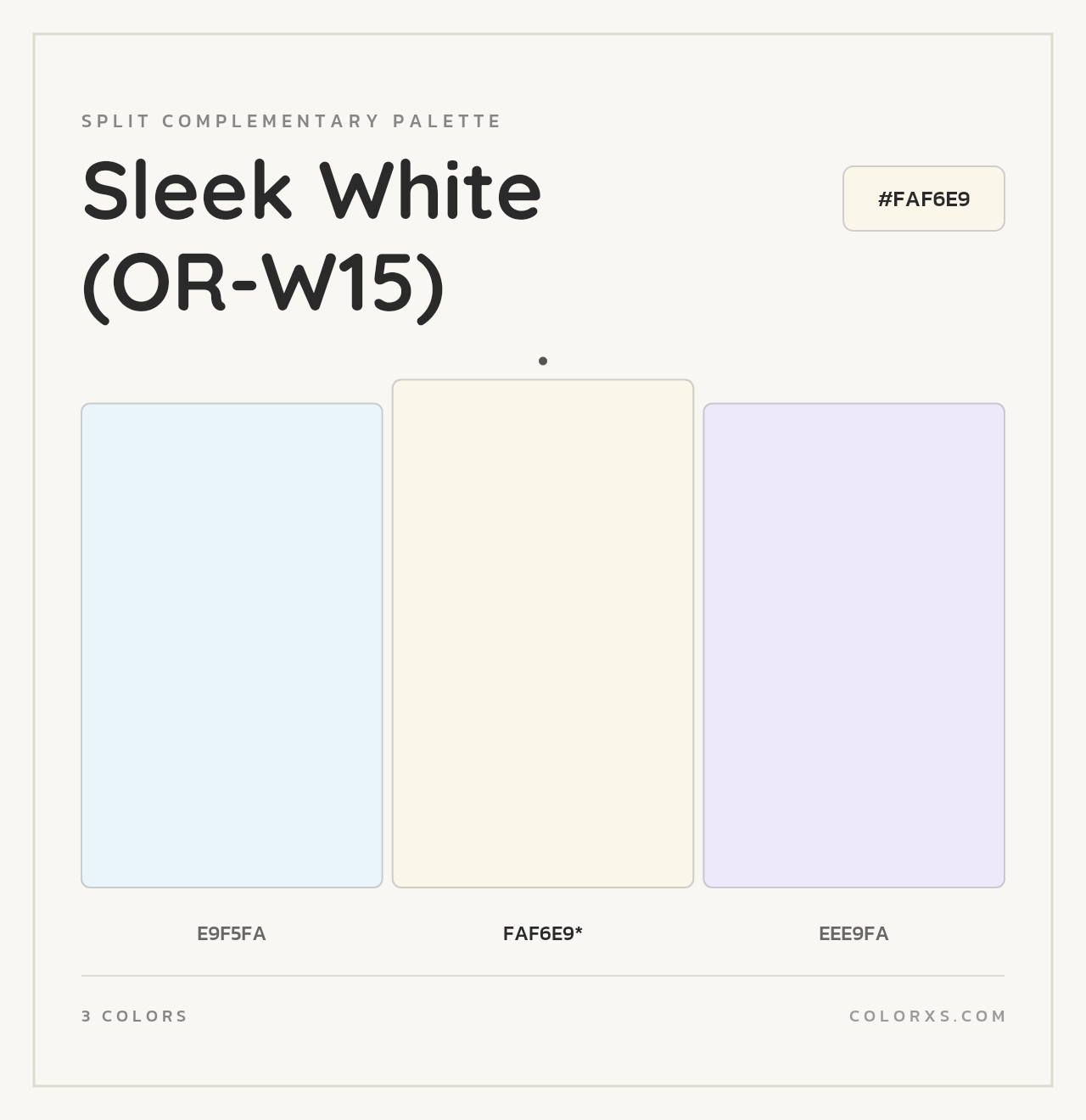 Sleek White (OR-W15) - Split-Complementary Color Palette
