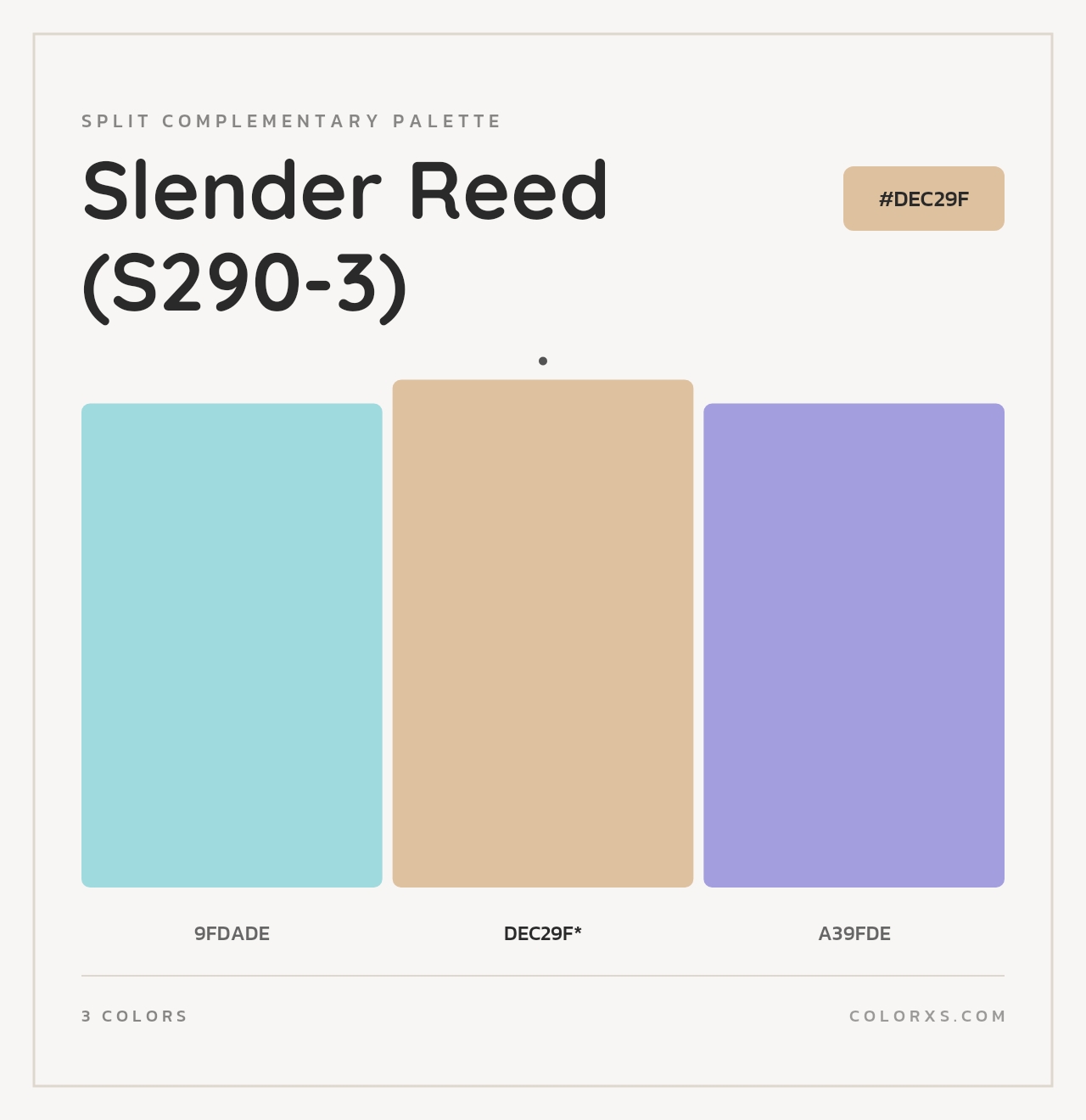 Slender Reed (S290-3) - Split-Complementary Color Palette