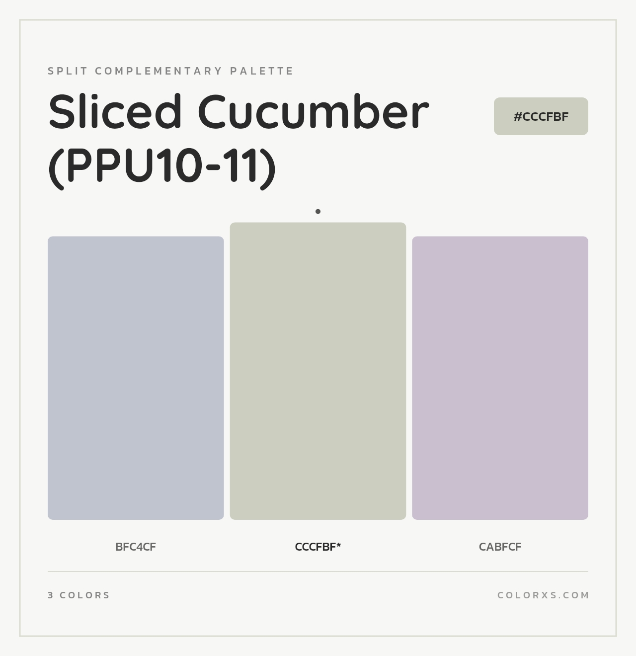 Sliced Cucumber (PPU10-11) - Split-Complementary Color Palette