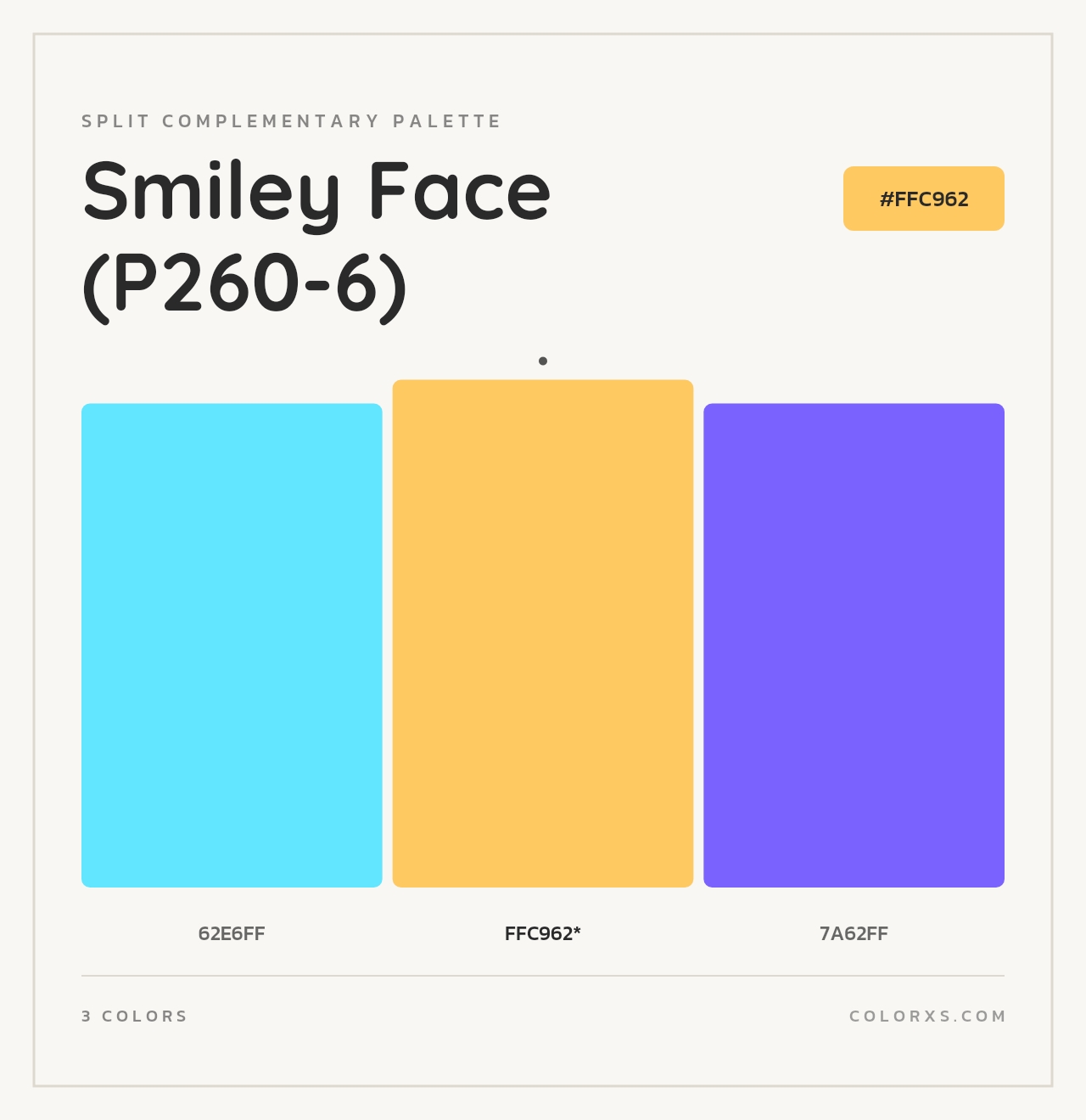 Smiley Face (P260-6) - Split-Complementary Color Palette