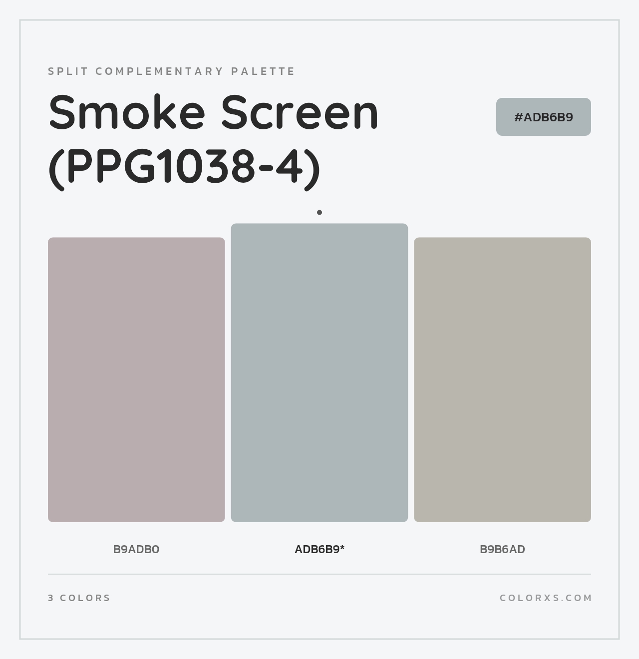 Smoke Screen (PPG1038-4) - Split-Complementary Color Palette